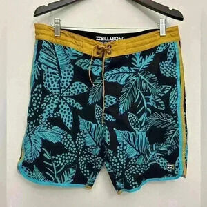 Billabong Lo Tide Tropical Board Shorts Men's Swim Suit Trunks Pockets NWOT 34